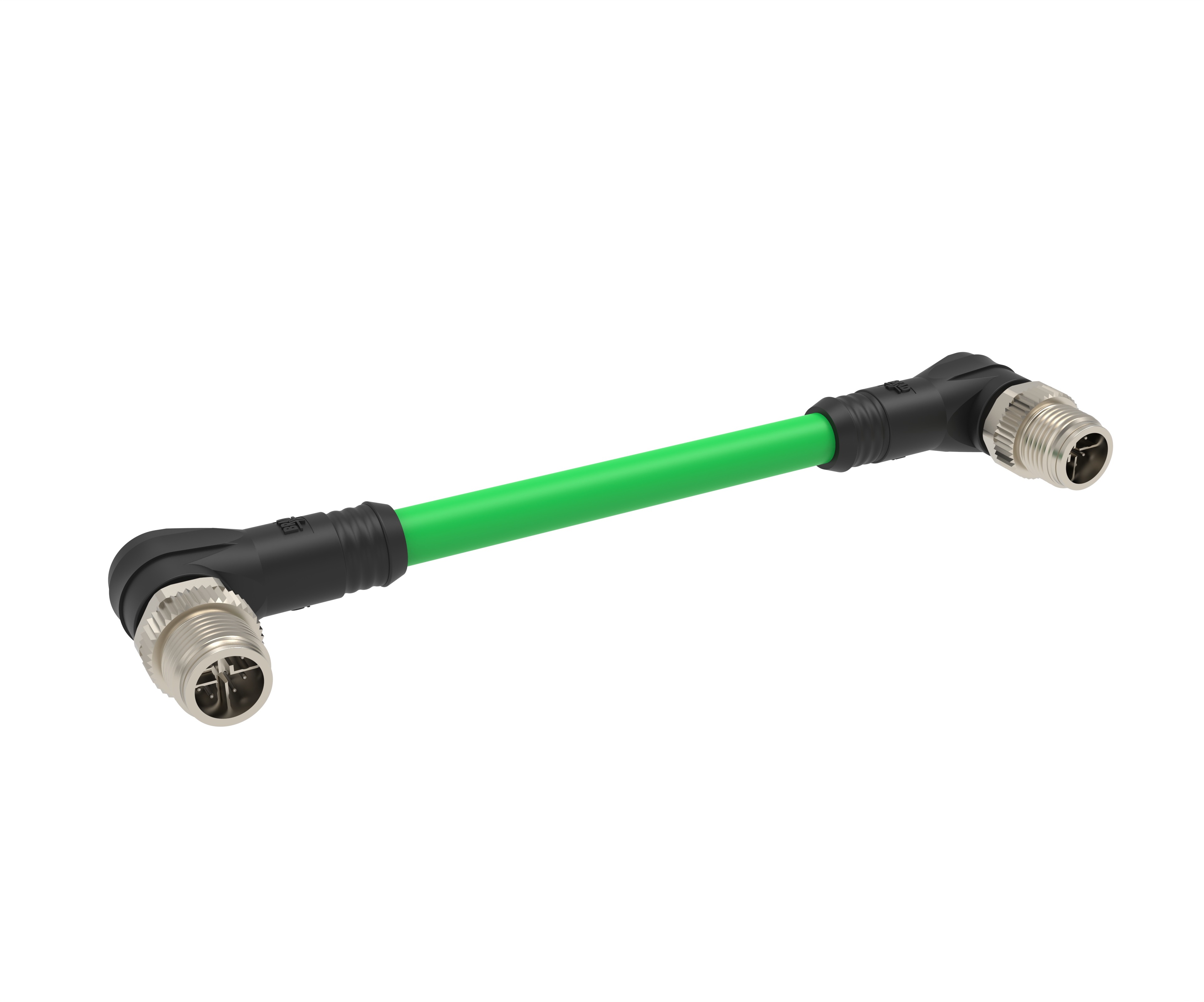 M12 X‑Code Cable Assemblies with Right‑Angle Connectors